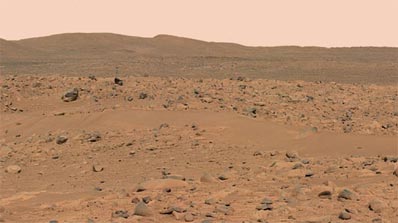 Les collines Columbia à l'horizon (crédit : NASA/JPL) Les collines Columbia à l'horizon (crédit : NASA/JPL)